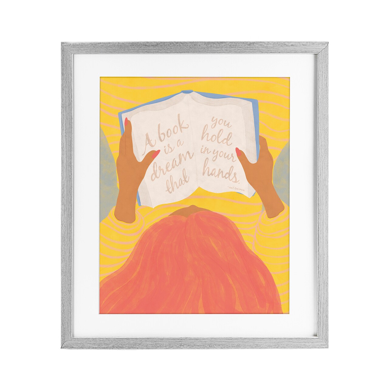 Stupell Industries A Book Is A Dream Framed Print Under Glass, design by Kristina Hultkrantz